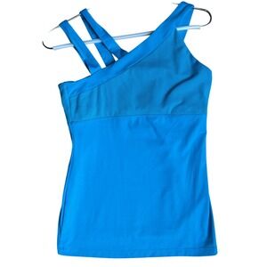 Lija Strappy Tennis Golf Athletic Tank Top‎ Bright Blue Size Small
